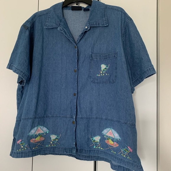 Denim Button Up - Picture 1 of 7